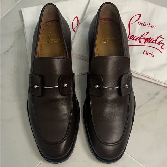 Christian Louboutin Dark Brown Leather Loafers - Picture 3 of 8